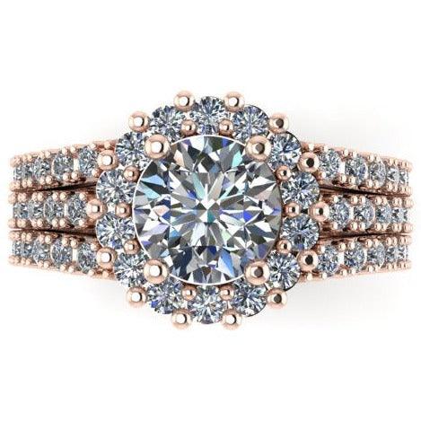 Triple Row Diamond Engagement Ring - Thenetjeweler