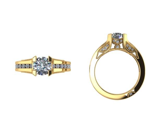 Milgrain Diamond Engagement Ring - Thenetjeweler