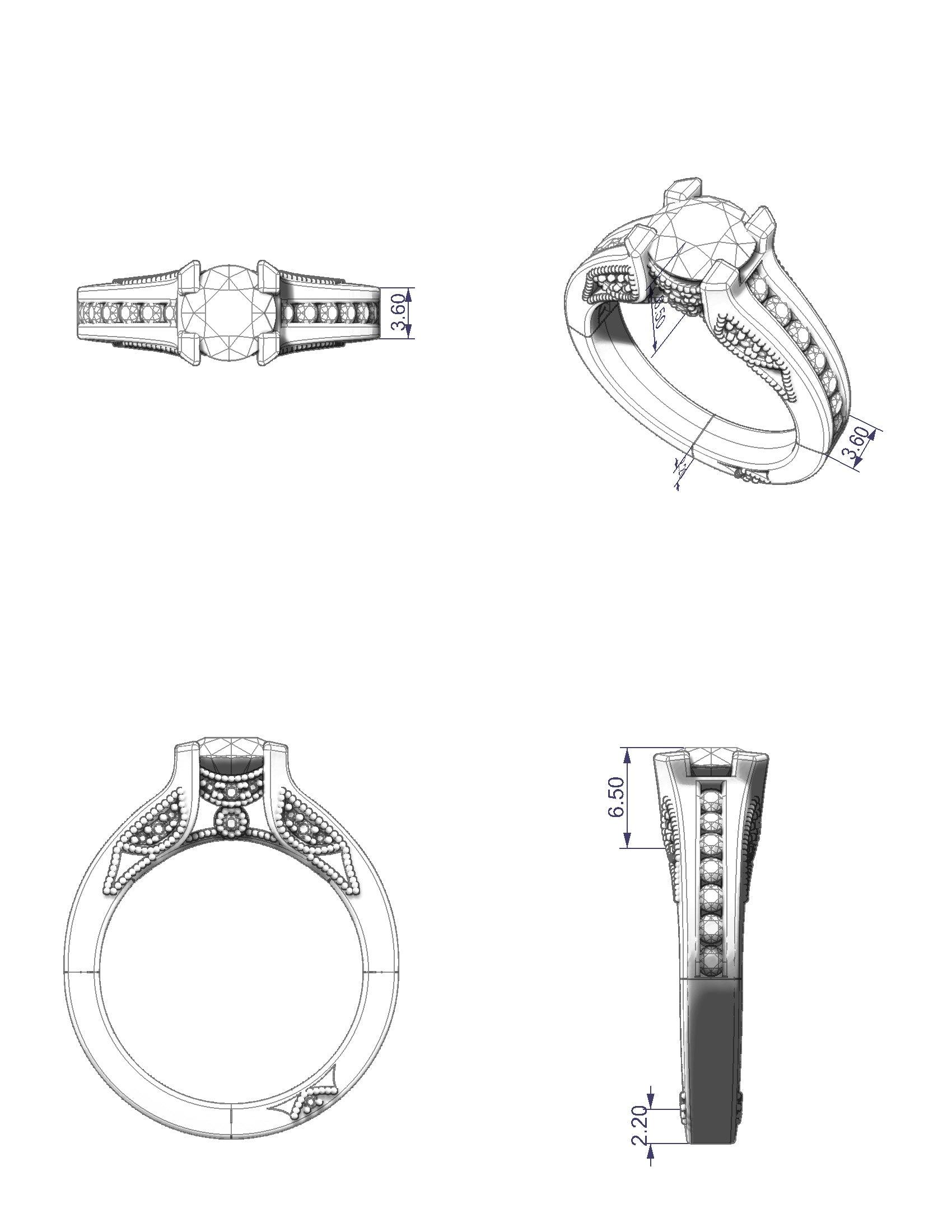 Milgrain Diamond Engagement Ring - Thenetjeweler