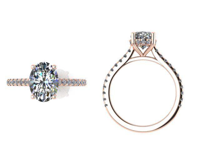 Oval Solitaire Hidden Halo Engagement Ring - Thenetjeweler