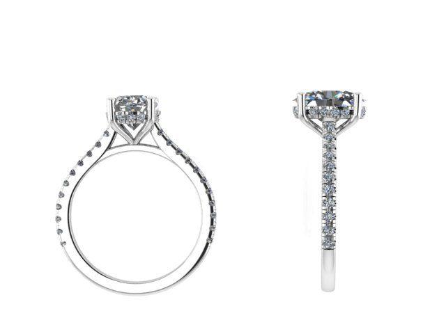 Oval Solitaire Hidden Halo Engagement Ring - Thenetjeweler