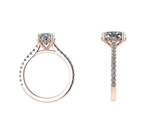 Oval Solitaire Hidden Halo Engagement Ring - Thenetjeweler