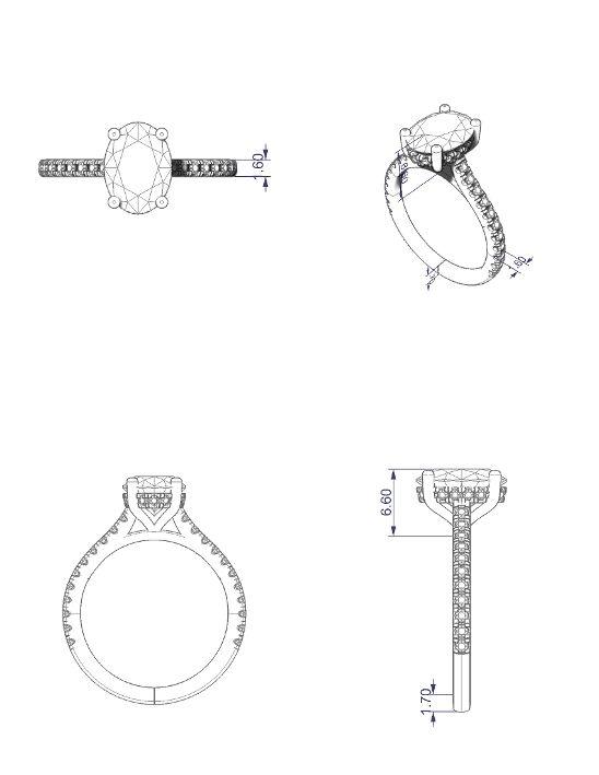 Oval Solitaire Hidden Halo Engagement Ring - Thenetjeweler