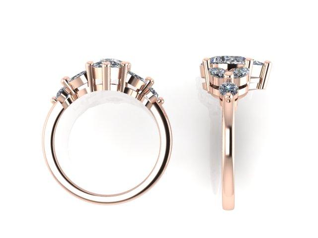 Leaf Pear Diamond Engagement Ring - Thenetjeweler