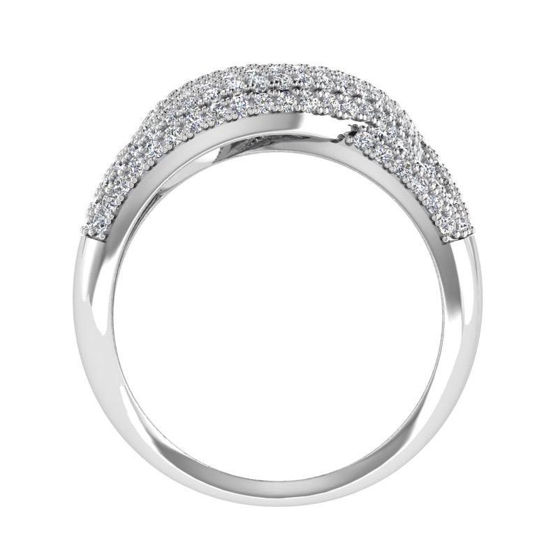 Diamond Crossover Ring 18K Gold (2.0 ct. tw) - Thenetjeweler