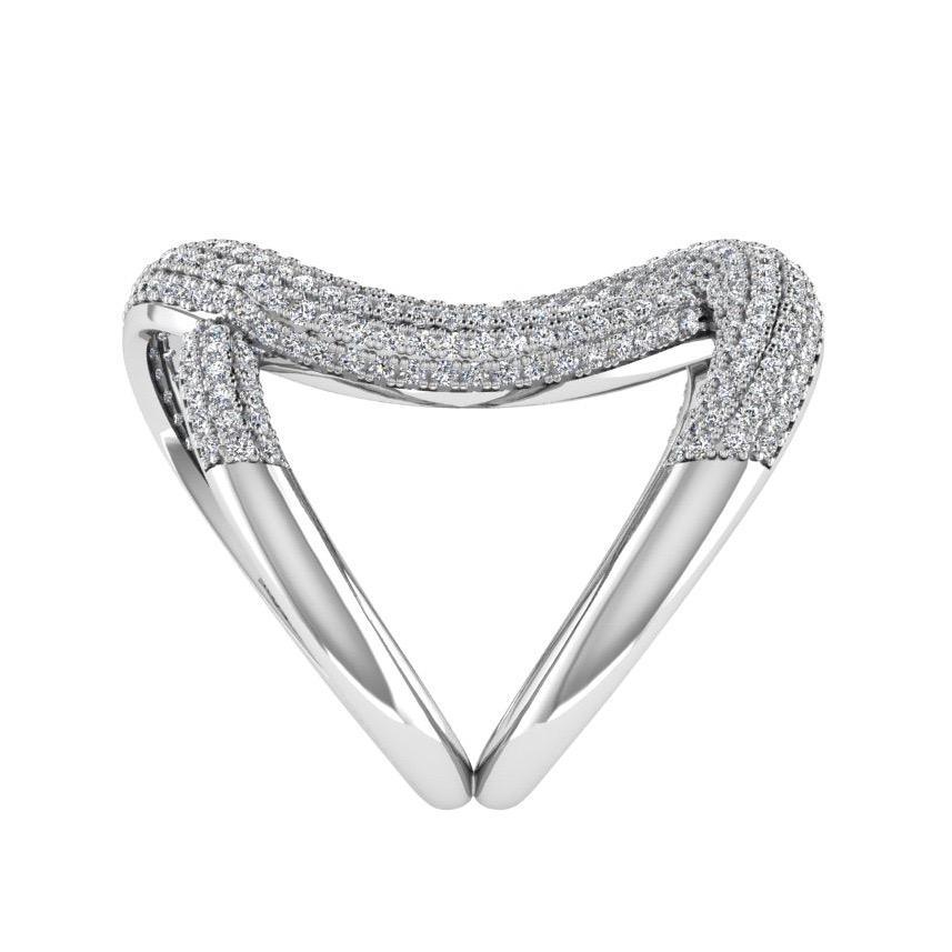 Diamond Crossover Ring 18K Gold (2.0 ct. tw) - Thenetjeweler