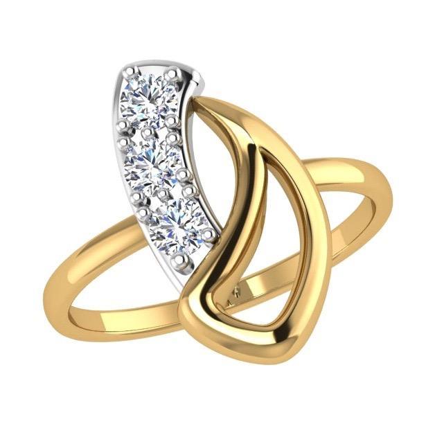Small Fun Teenager Diamond Ring 14K Yellow  Gold - Thenetjeweler