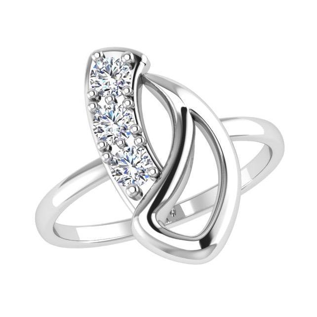 Small Fun Teenager Diamond Ring 14K Yellow  Gold - Thenetjeweler