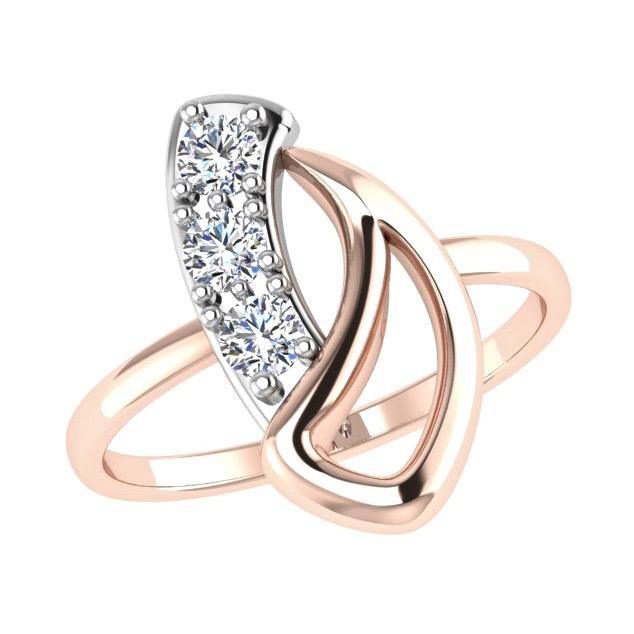 Small Fun Teenager Diamond Ring 14K Yellow  Gold - Thenetjeweler