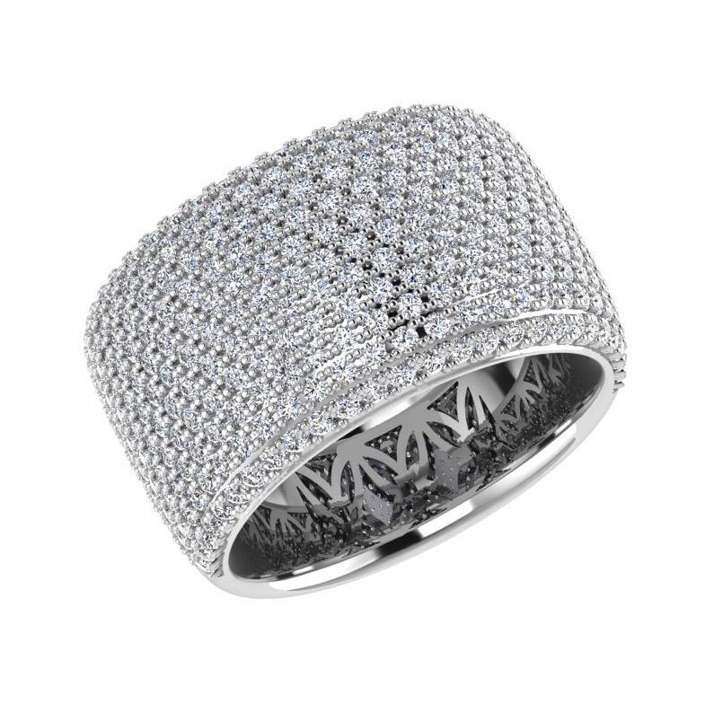 Wide Band Pave Diamond Ring 18K Gold (2.30 ct. tw) - Thenetjeweler