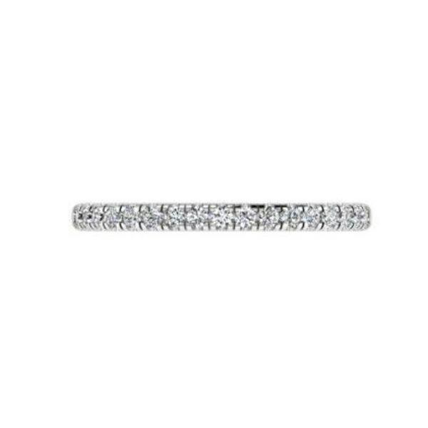 Diamond half eternity ring white gold 18K - Thenetjeweler