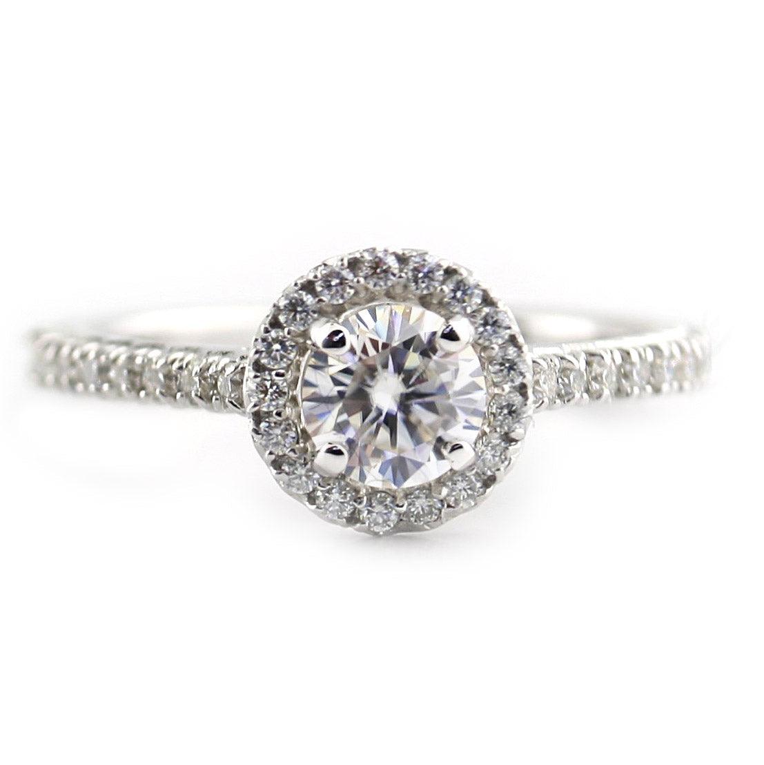 Round Halo Moissanite Ring - Thenetjeweler