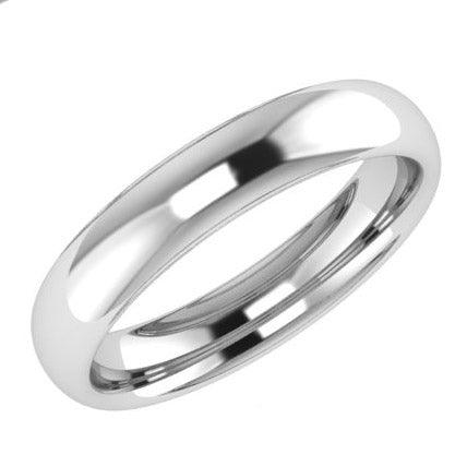 4mm Men's Wedding Ring White Gold Comfort Fit - Thenetjeweler
