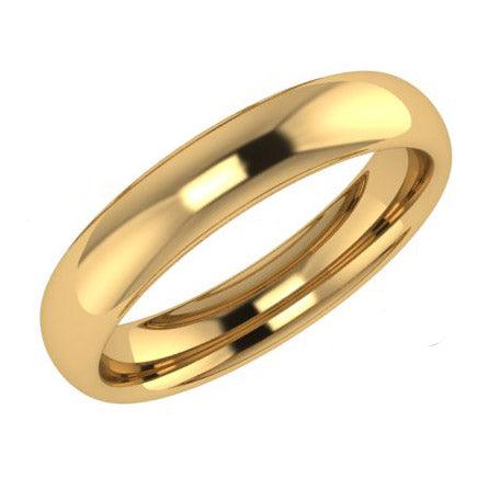 4mm Men's Wedding Ring Yellow Gold Comfort Fit - Thenetjeweler