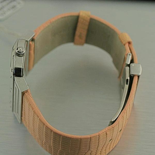 Ladies Diamond Watch PSQ91 VERSACE Hippodrome Stainless Steel Lizard Leather MOP - Thenetjeweler