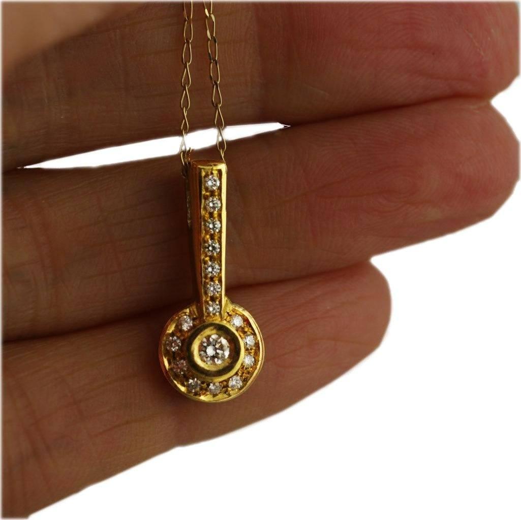 Diamond Pendant 18K Yellow Gold Necklace (0.30 carat) - Thenetjeweler