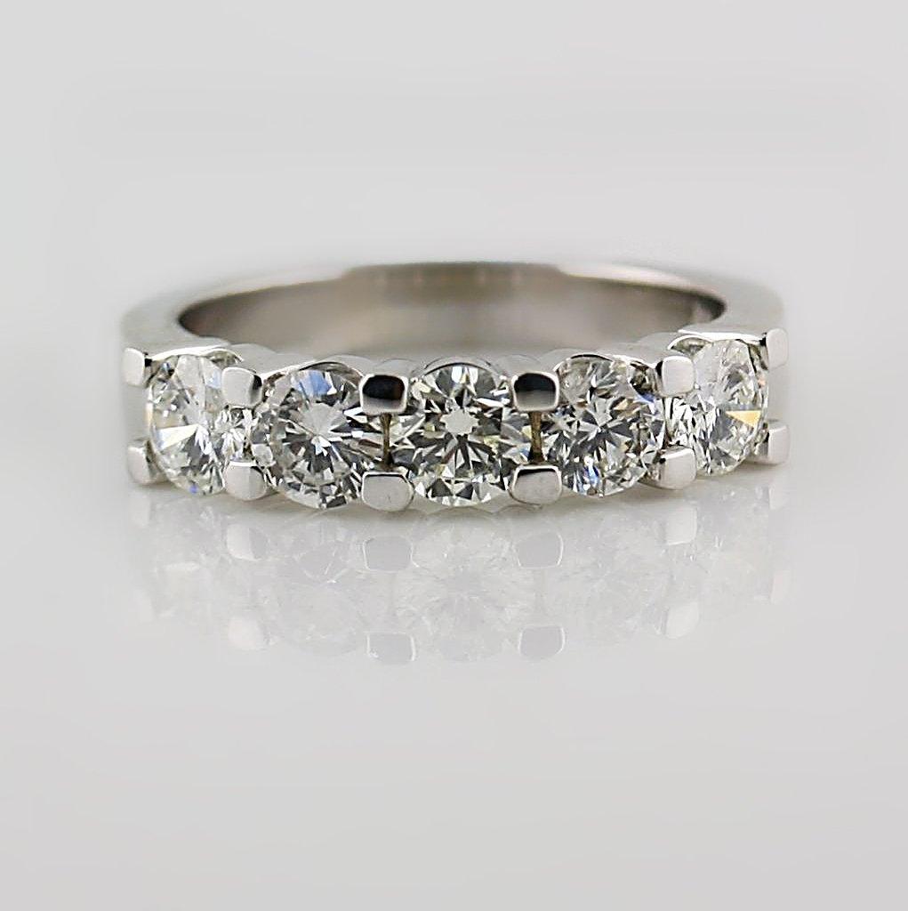 Diamond Half Eternity Ring 18k White Gold - Thenetjeweler