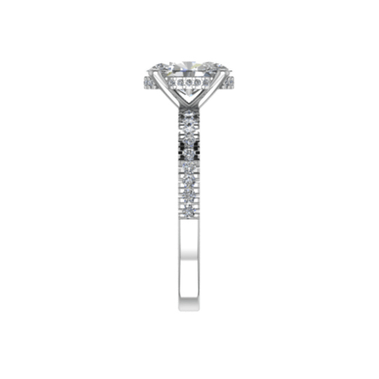 Oval Diamond Engagement Ring with Side Stones 0.26 CTW - Thenetjeweler