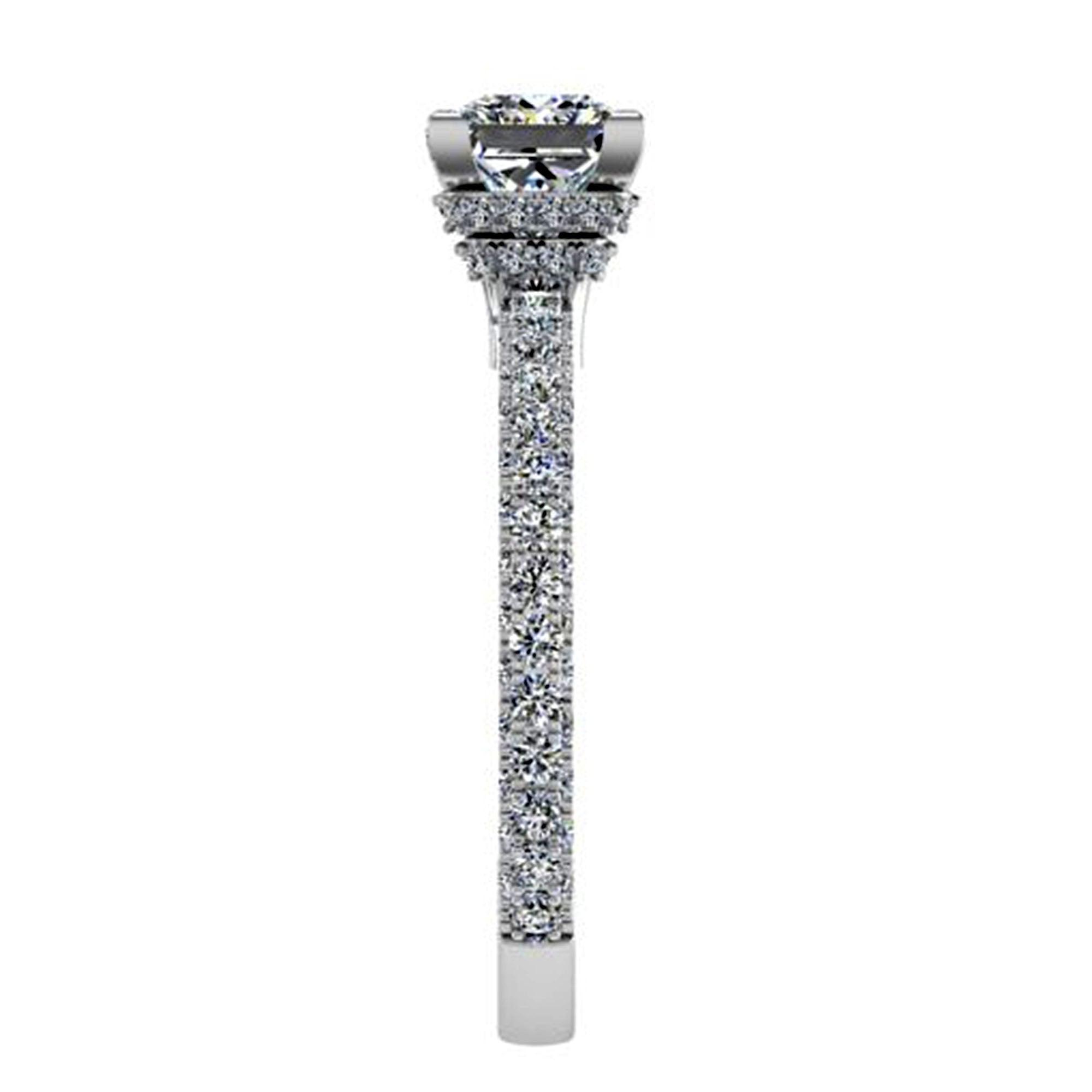 Princess-Cut Cathedral Setting Engagement Ring - Thenetjeweler