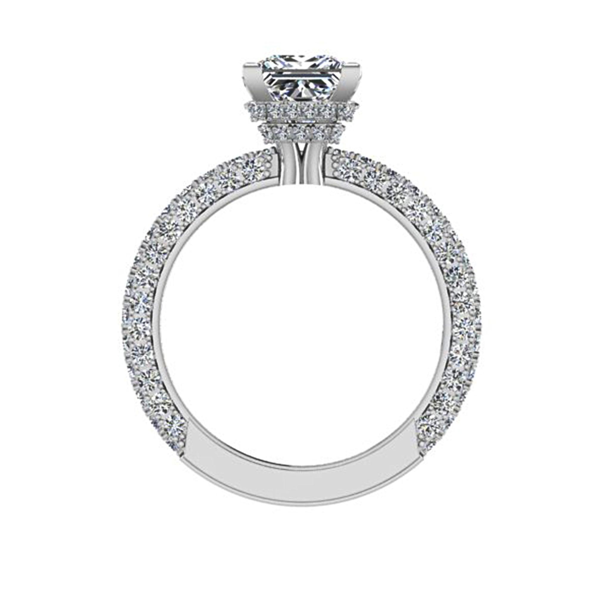 Princess-Cut Cathedral Setting Engagement Ring - Thenetjeweler