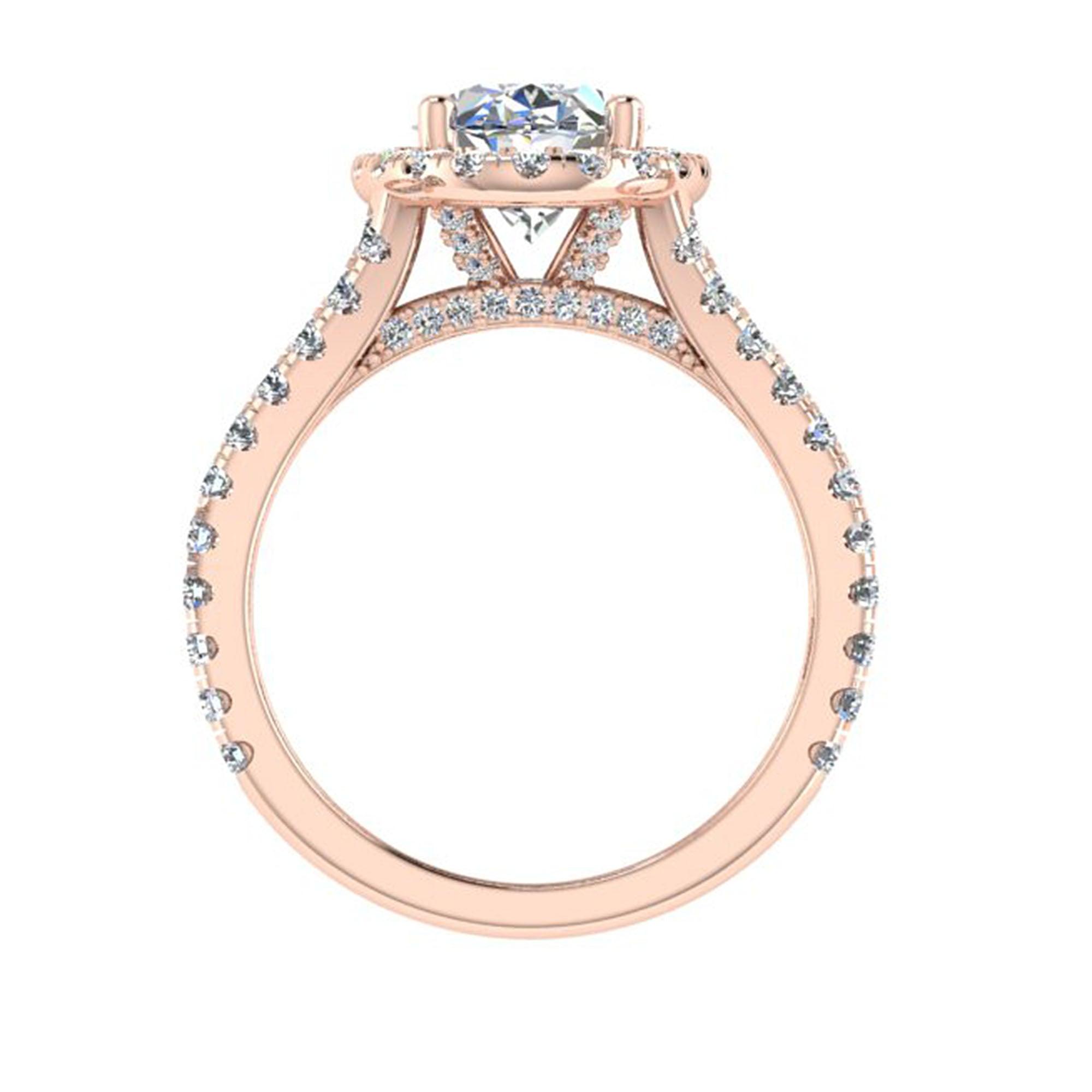 Split Shank Halo Rose gold Engagement Ring - Thenetjeweler