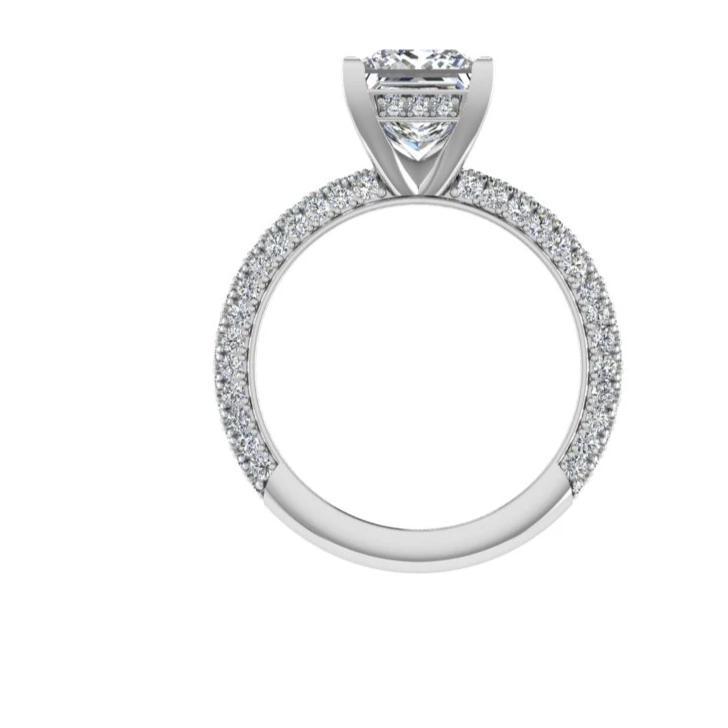 Princess Setting Diamond Engagement Ring 18K Gold (0.60ct.tw.) - Thenetjeweler