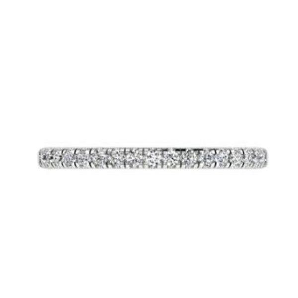 Diamond half eternity ring white gold 18K - Thenetjeweler