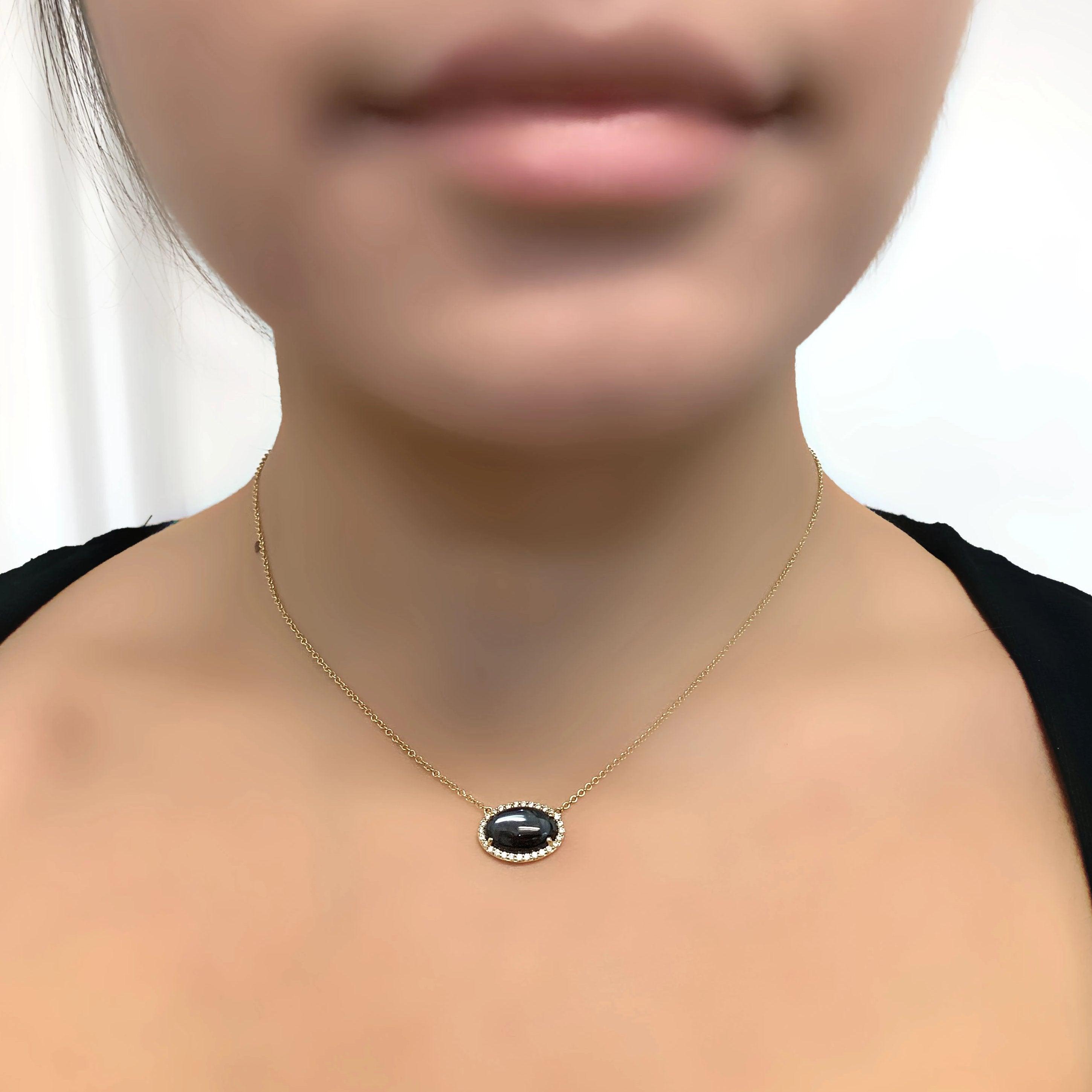 Tacori Golden Bay Pave Diamond and Oval Cabochon Necklace - Thenetjeweler