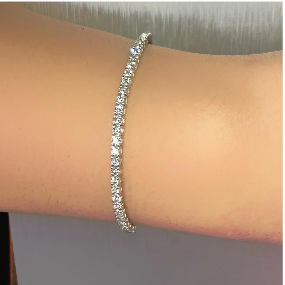 Tennis Diamond Bracelet 14K White Gold 3 ct.t.w. - Thenetjeweler