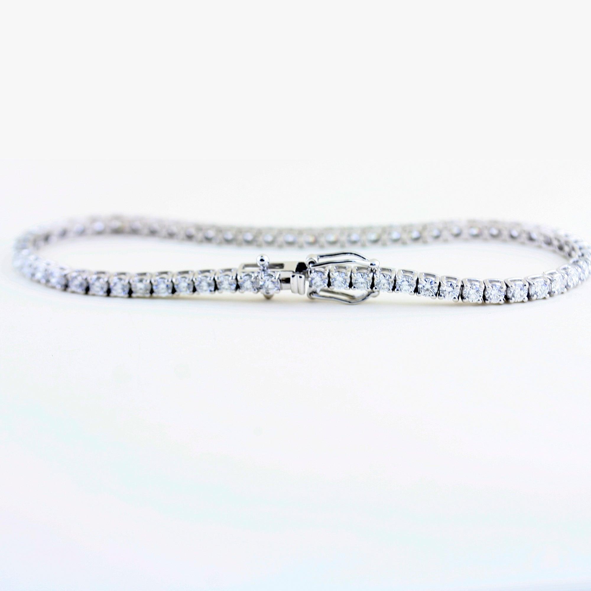 Tennis Diamond Bracelet 14K White Gold 3.83 ct. t.w - Thenetjeweler