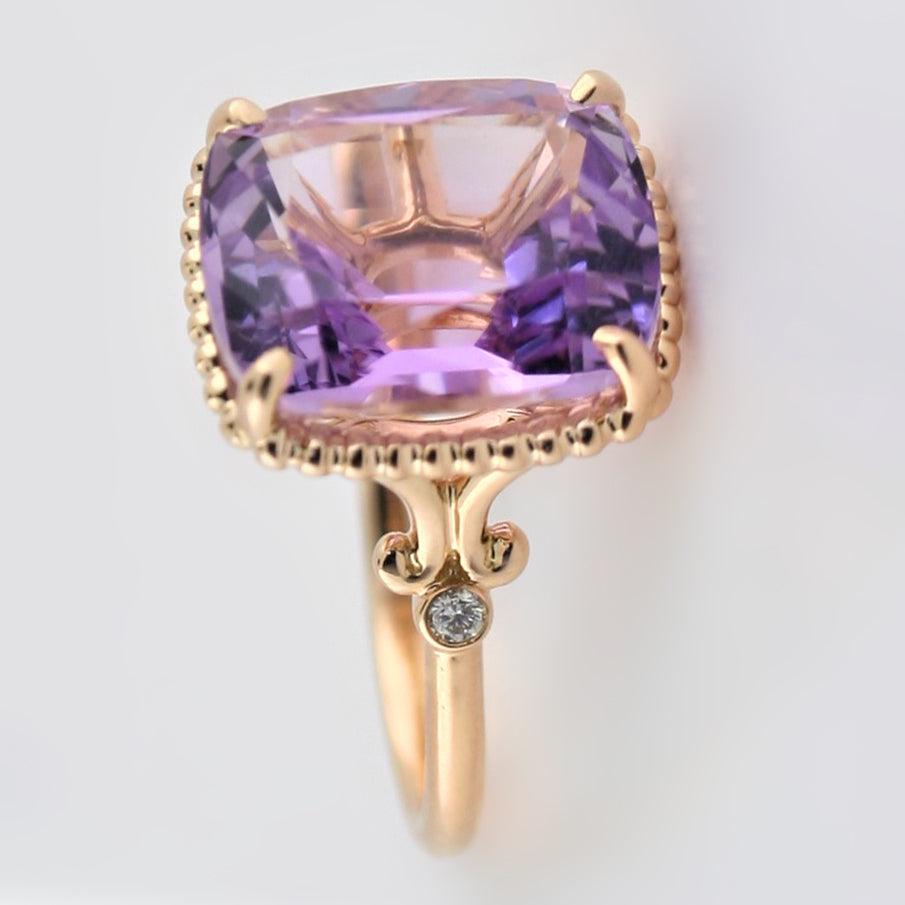 Tiffany Sparklers Amethyst Cocktail Ring 18K Rose Gold - Thenetjeweler