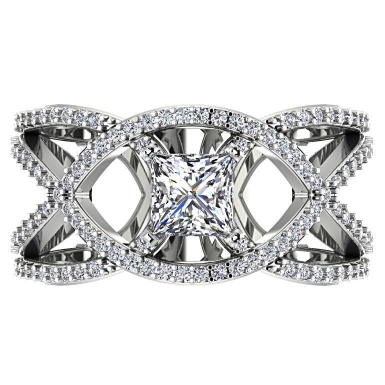 Princess Diamond Twisted Ring - Thenetjeweler