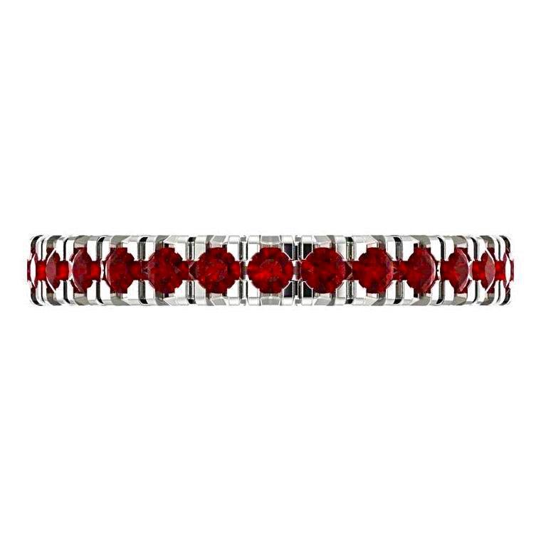 Ruby Gemstone Eternity Ring 14K White Gold - Thenetjeweler