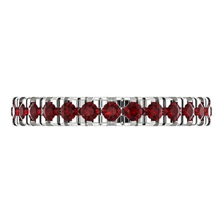 Garnet Gemstone Eternity Ring 14K White Gold - Thenetjeweler