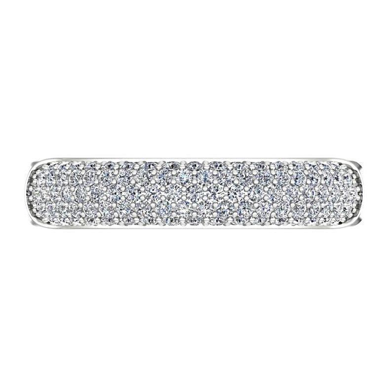 Five Row Diamond Semi Eternity Ring 14K White Gold - Thenetjeweler