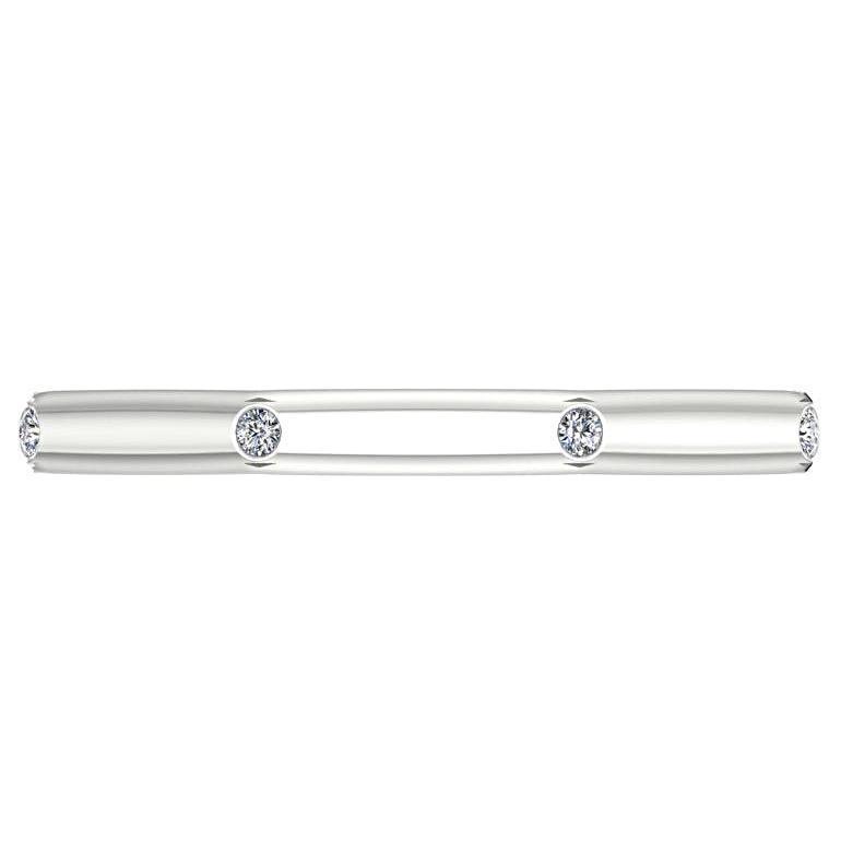 Octagonal Ring with Diamonds 14K White Gold - Thenetjeweler
