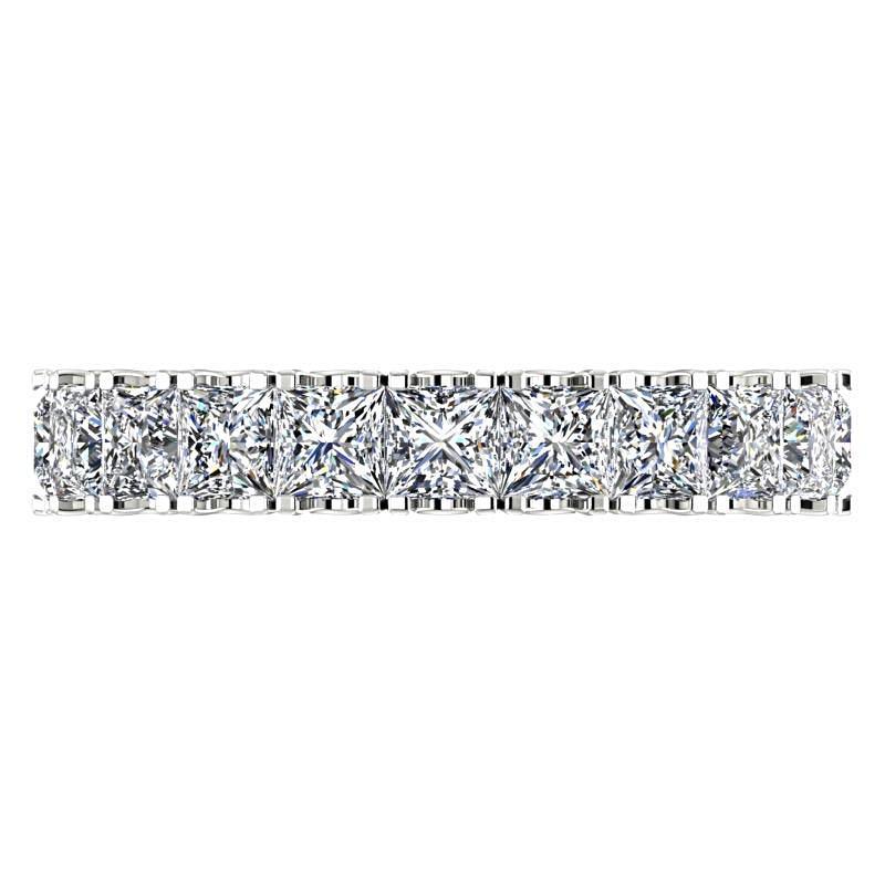 Princess Cut Diamond Eternity Ring Band 14K White Gold - Thenetjeweler
