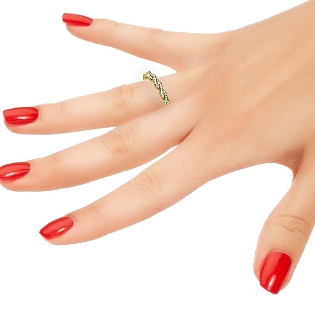 Twist Diamond Semi Eternity Wedding Band 14k 18K Gold (0.26CT) - Thenetjeweler