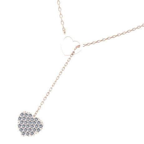 Diamond Heart Pendant Lariat Necklace - Thenetjeweler