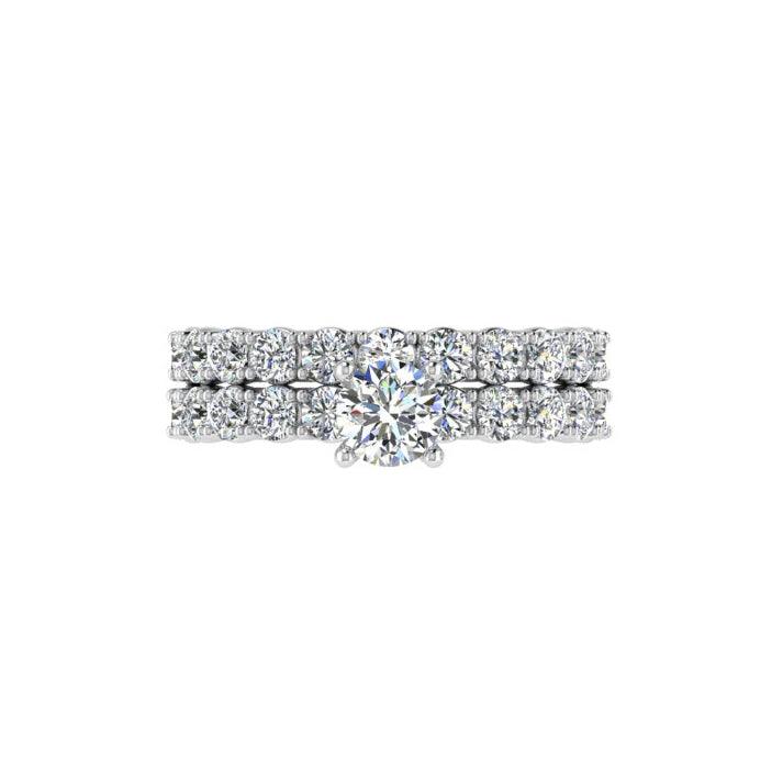 Diamond Semi Eternity Bridal Set - Thenetjeweler