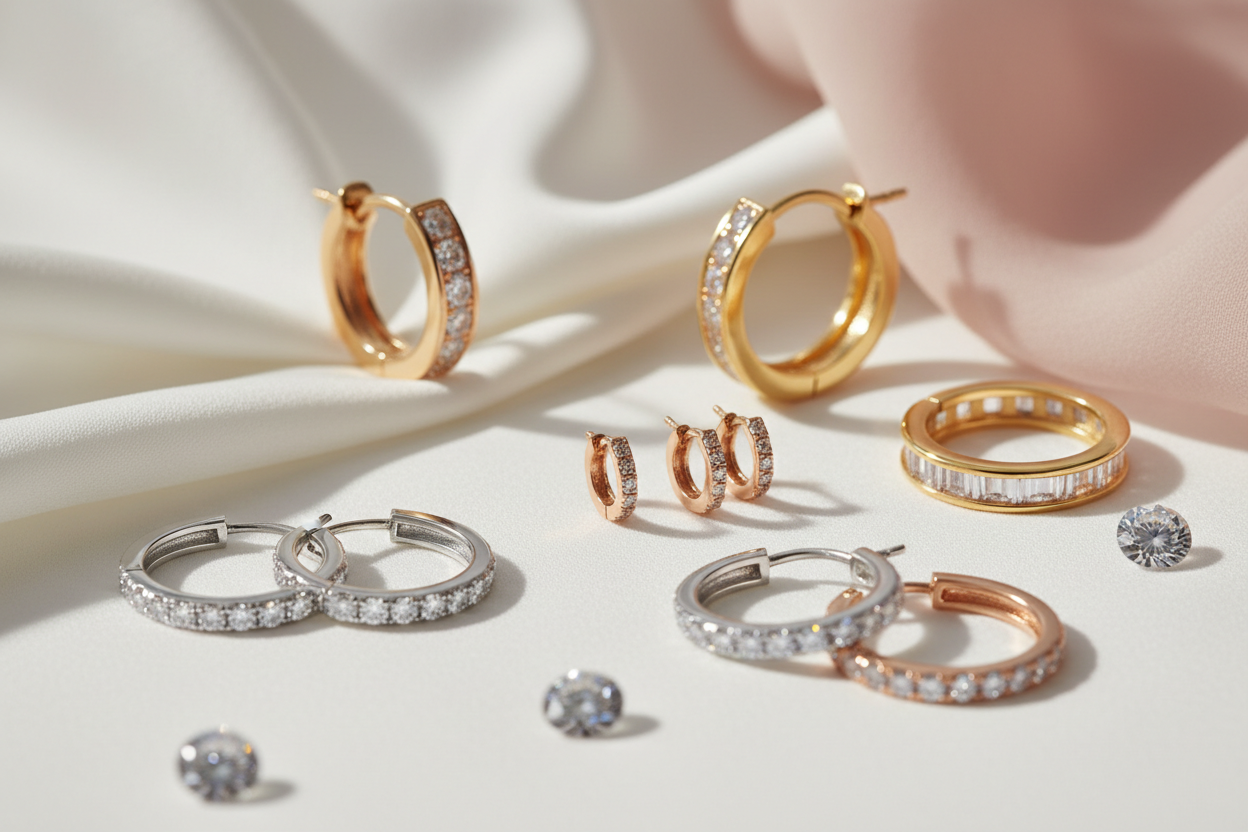 Diamond Hoop & Huggie Earrings TheNetJeweler