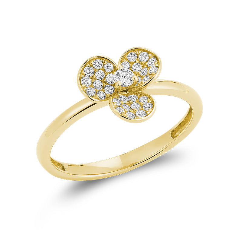 0.25 ct Three Leaf Clover Diamond Ring - Thentjeweler