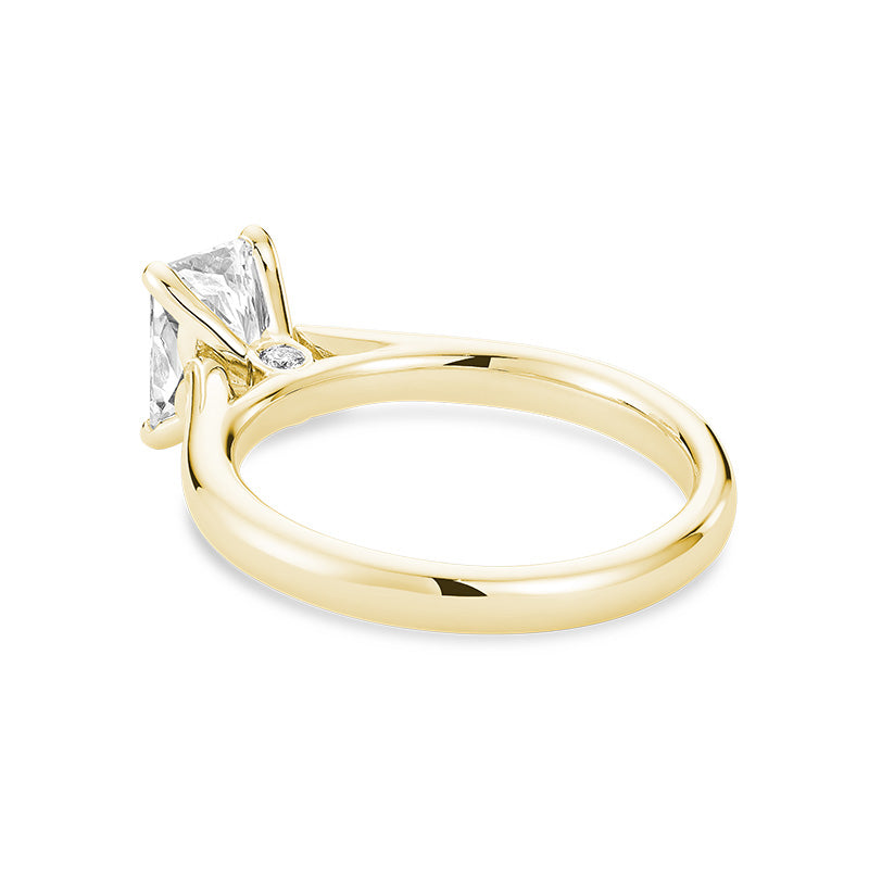 Peekaboo 1 ct Emerald Cut Lab Grown Diamond Engagement Ring