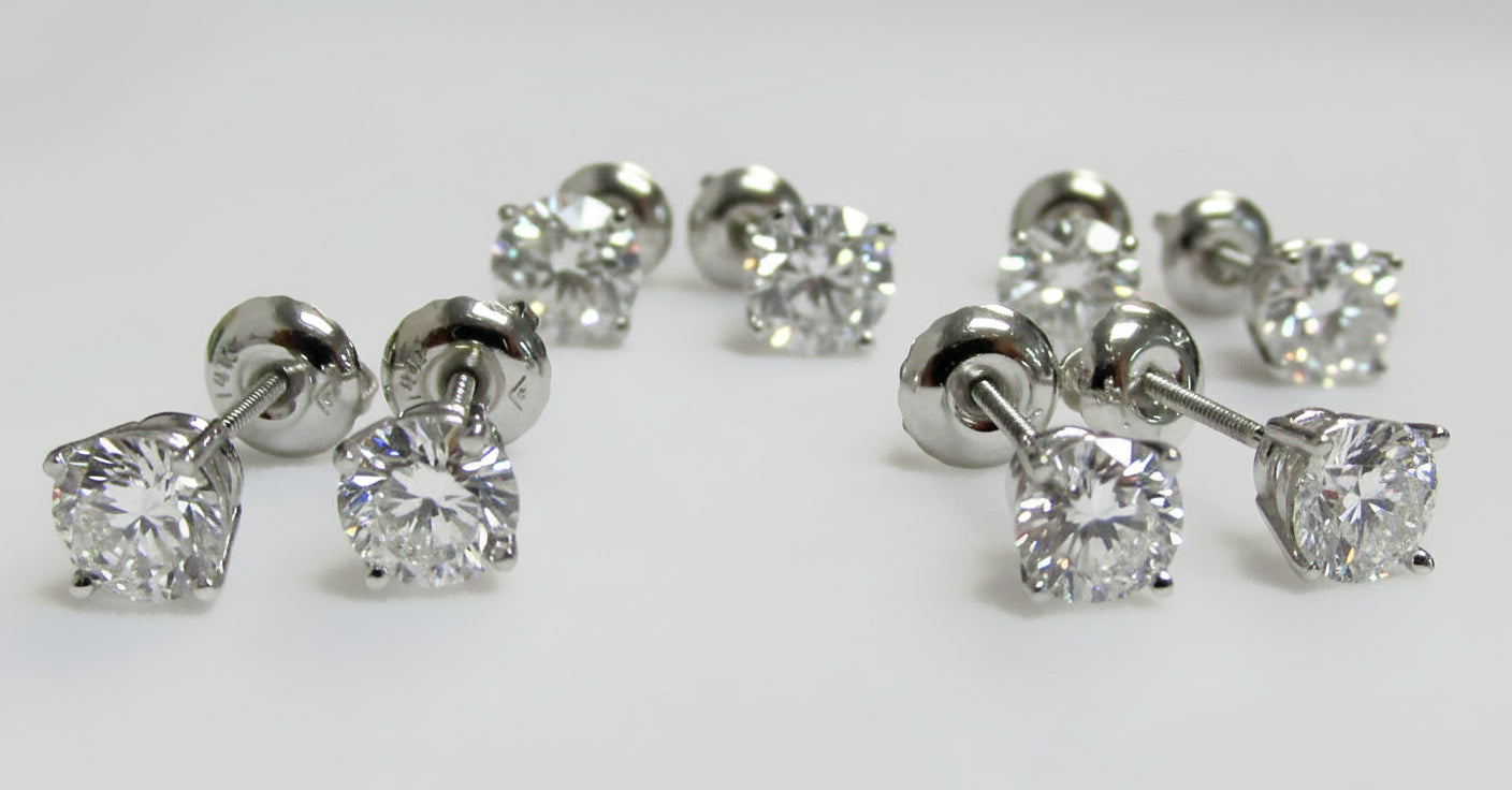 Lab Grown Diamond Stud Earrings 14k White Gold 1 ct. tw.  - Thenetjeweler