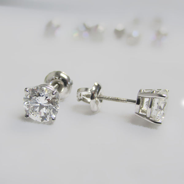Lab Grown Diamond Stud Earrings 14k White Gold 0.50 ct. tw. - Thenetjeweler