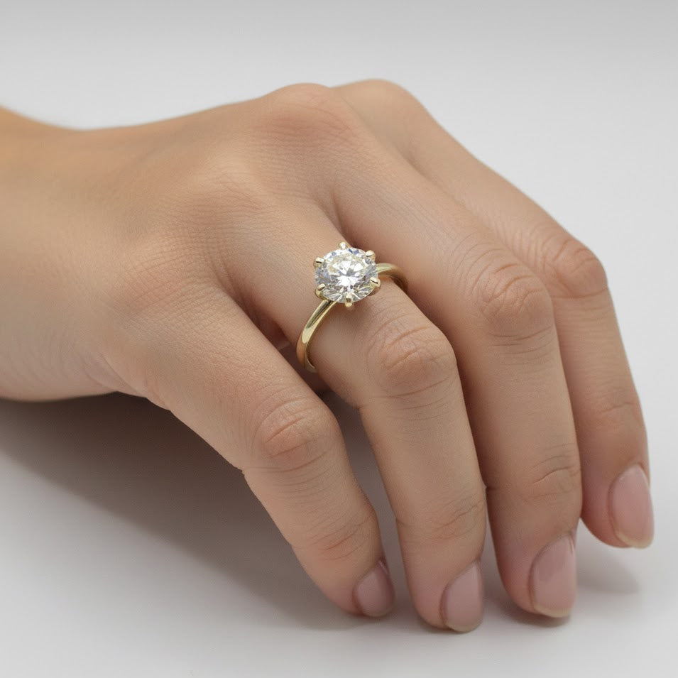 1.5 Carat Lab Grown Diamond Solitaire Engagement Ring in 14K Gold.


