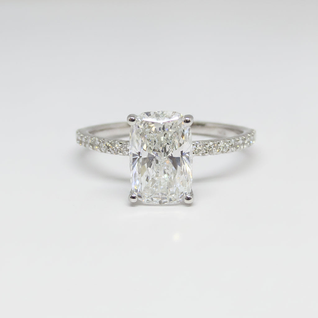 2.10 ctw Elongated Cushion Lab Grown Diamond Engagement Ring - Thenetjeweler