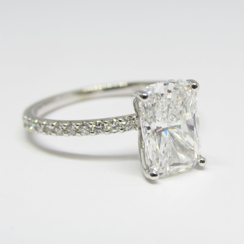 2.10 ctw Elongated Cushion Lab Grown Diamond Engagement Ring - Thenetjeweler