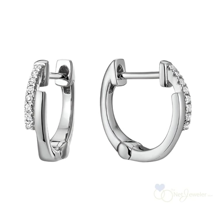 10K Gold Diamond Huggie Earrings-Thenetjeweler