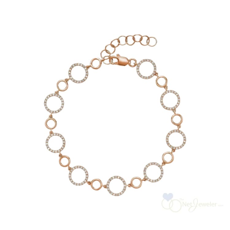 10K Rose Gold Circle of Life Diamond Bracelet - Thenetjeweler